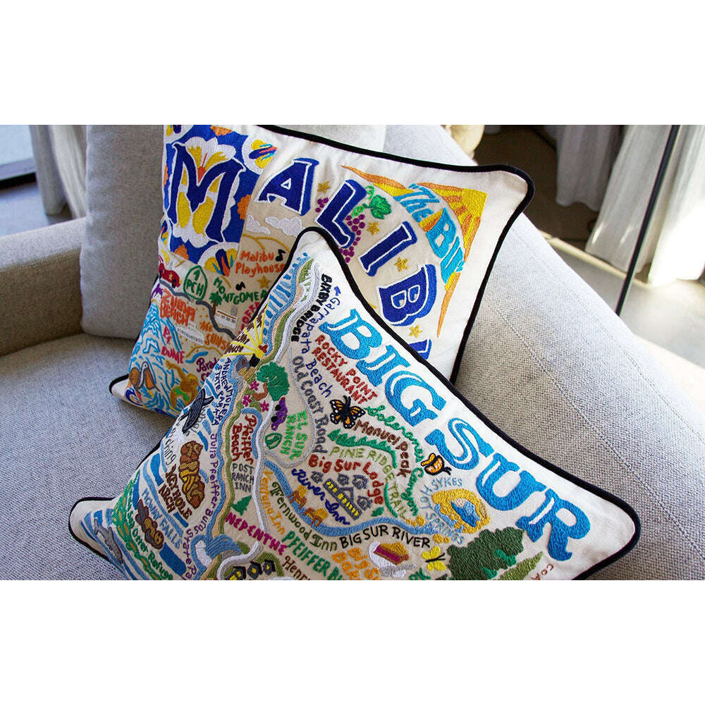 Big Sur Hand-Embroidered Pillow