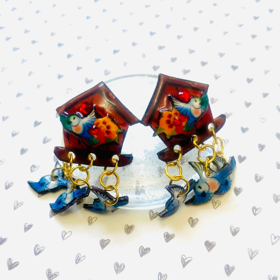 Bird House Earrings by Rosie Rose Parker