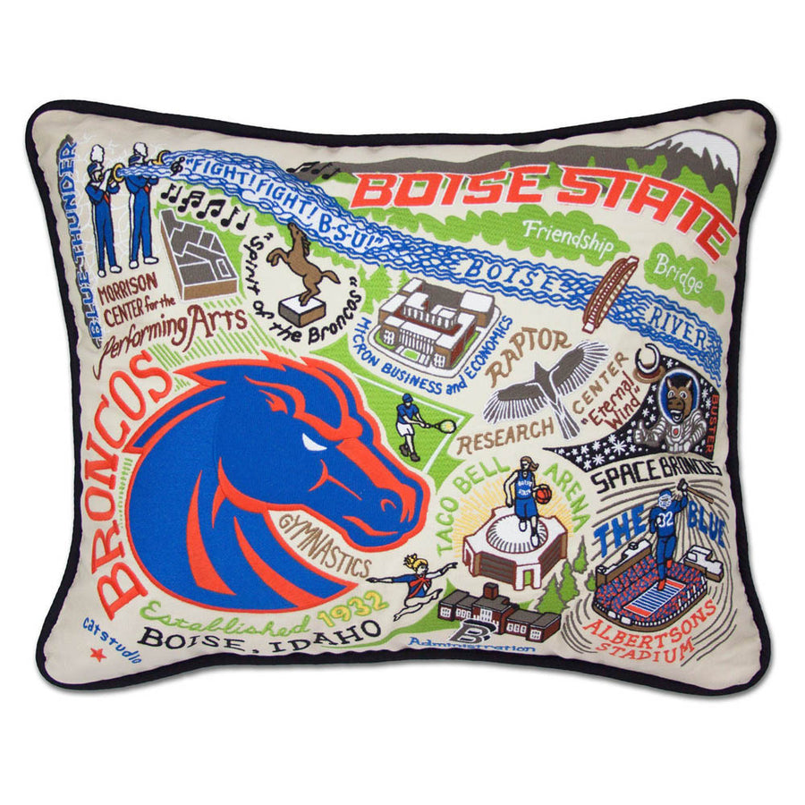 Boise State University Collegiate Embroidered Pillow by CatStudio