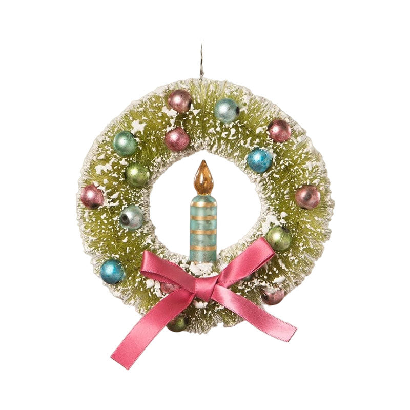 Brights Candle in Wreath Ornament by Bethany Lowe