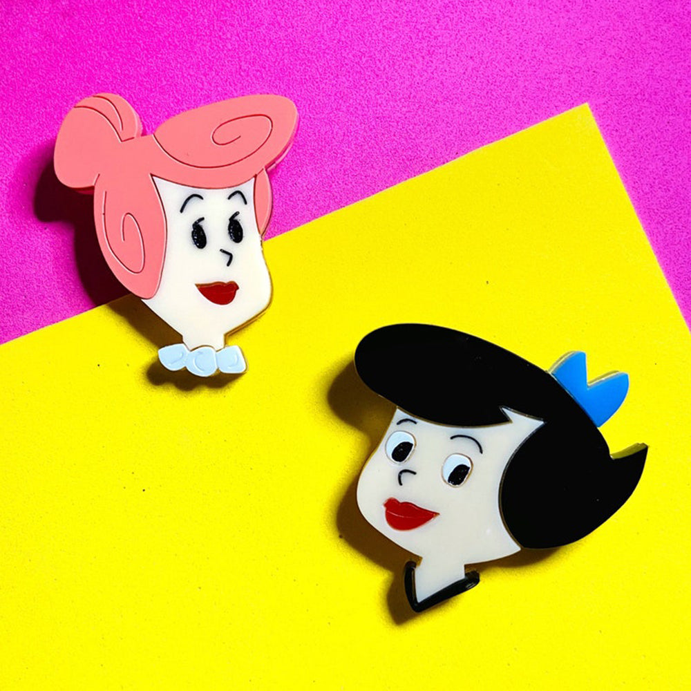 Cartoon Collection - Betty & Wilma Acrylic Brooch by Makokot Design