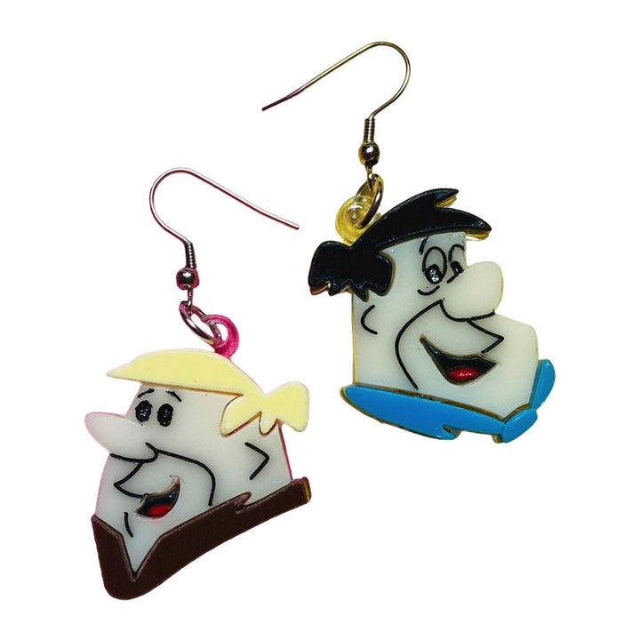 Cartoon Collection - Betty Wilma Fred Barney Acrylic Earrings by Makokot Design