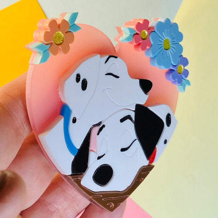 Cartoon Collection - "Cute Dalmatians" Acrylic Brooch by Makokot Design