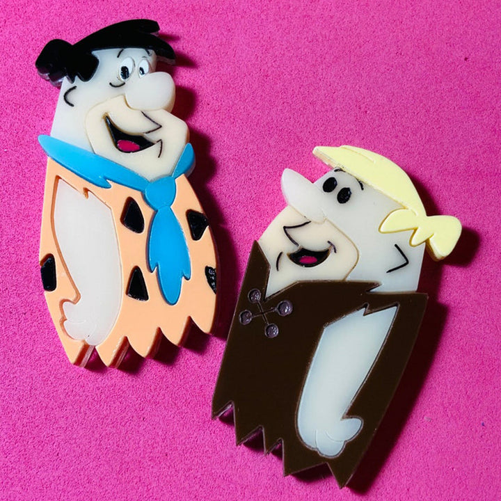 Cartoon Collection - Fred & Barney Acrylic Brooch by Makokot Design