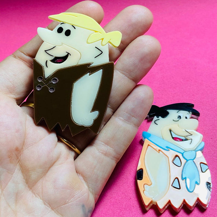 Cartoon Collection - Fred & Barney Acrylic Brooch by Makokot Design