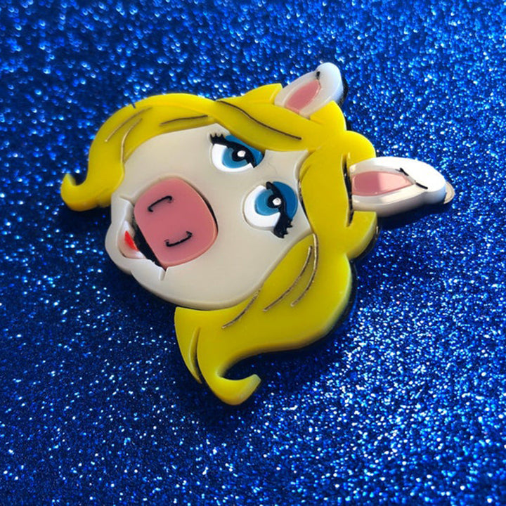 Cartoon Collection - Puppet Piggy - Acrylic Brooch by Makokot Design