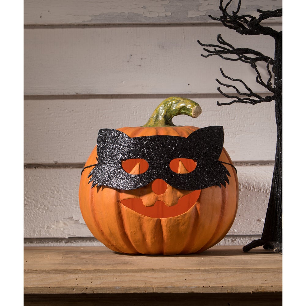 Cat Masquerade Pumpkin by Bethany Lowe image