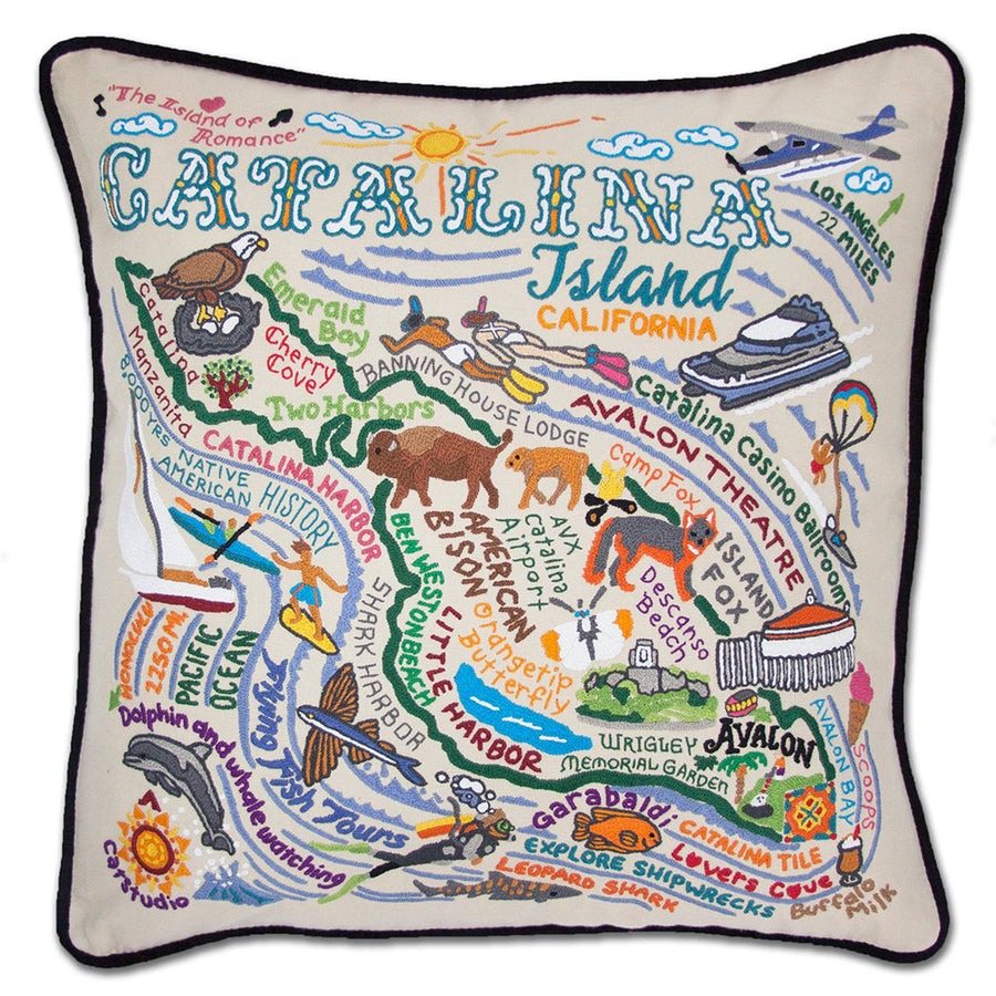 Catalina Hand-Embroidered Pillow