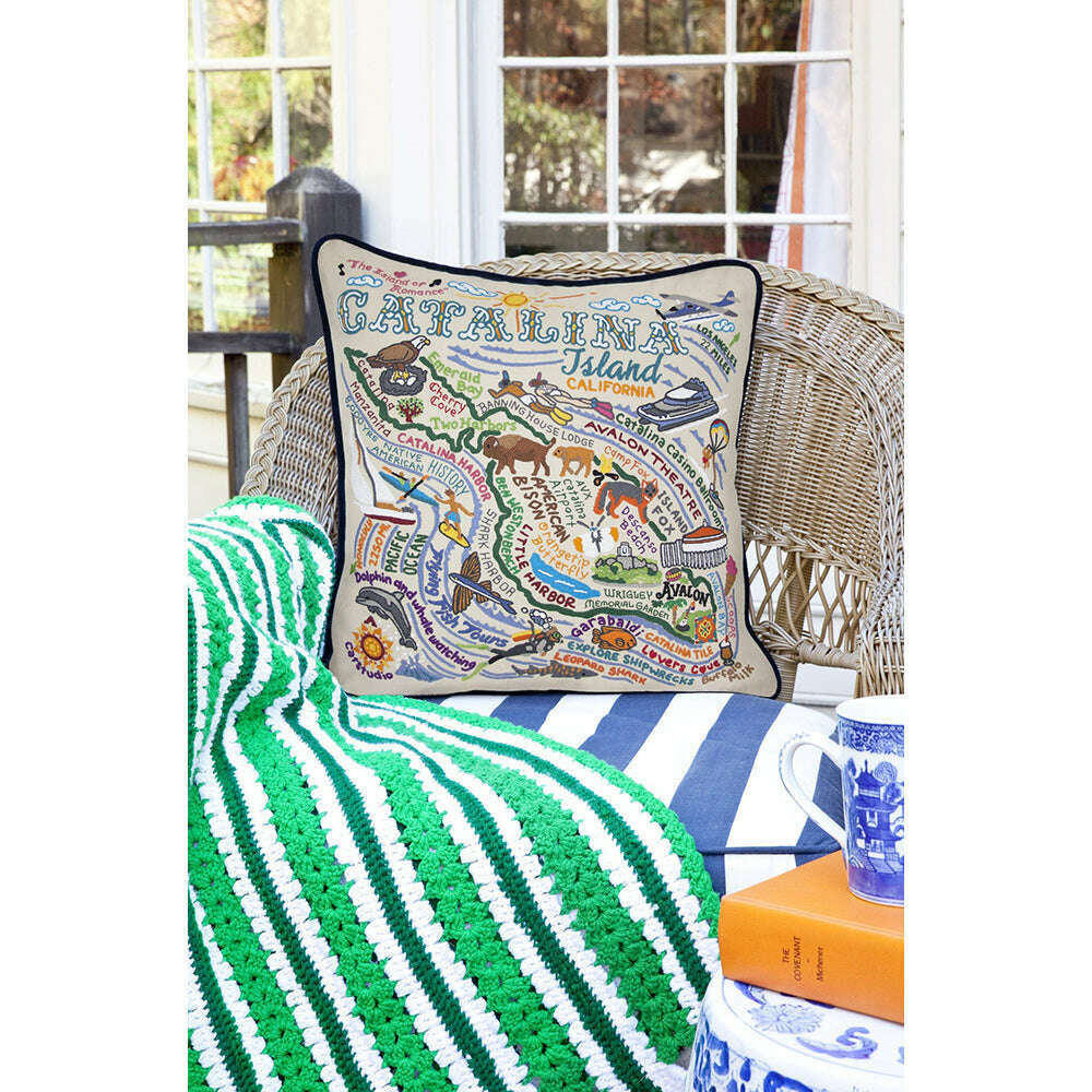 Catalina Hand-Embroidered Pillow