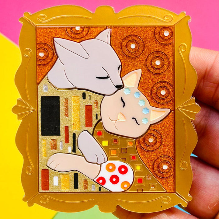 Cats in Art Collection - Art Nouveau Style Cat Acrylic Brooch by Makokot Design