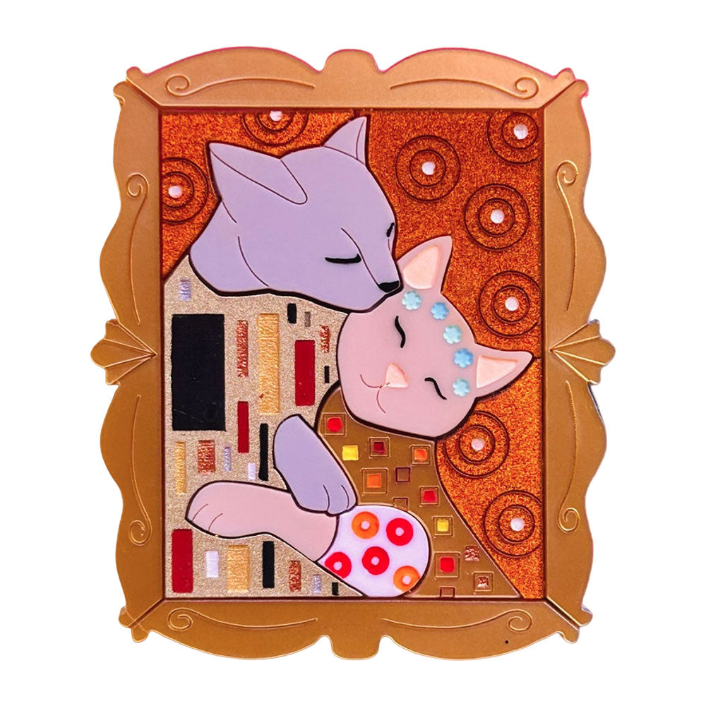 Cats in Art Collection - Art Nouveau Style Cat Acrylic Brooch by Makokot Design