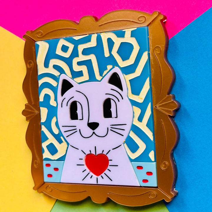 Cats in Art Collection - Pop Art/ Contemporary Art Style Cat Acrylic Brooch by Makokot Design