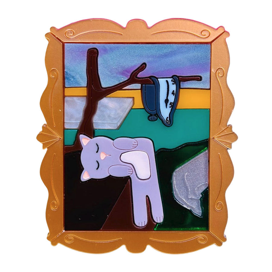 Cats in Art Collection - Surrealism Art Style Cat Acrylic Brooch by Makokot Design