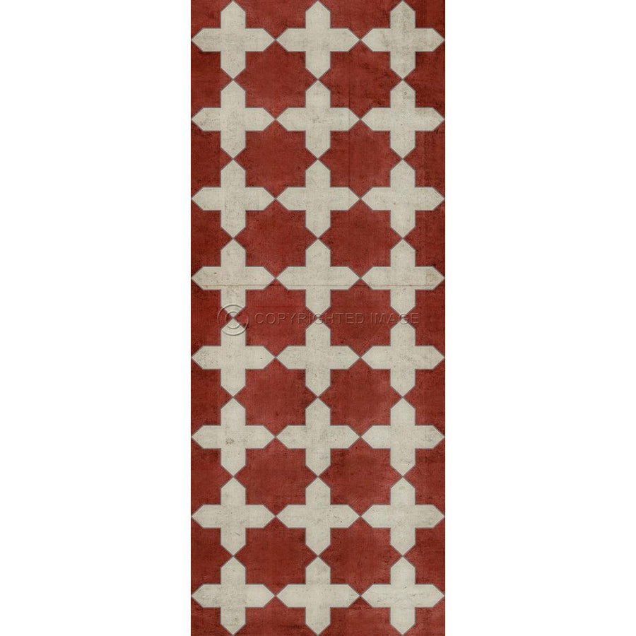 Classic Pattern 23 Red Like Crimson Runner Floor Vinyl By Spicher and Company - Quirks!