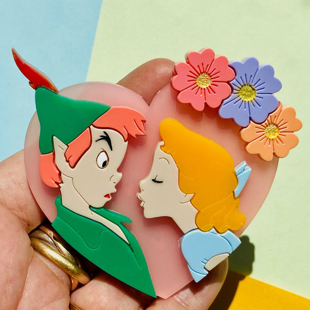 Cartoon Collection - "What is a Kiss?" Acrylic Brooch by Makokot Design