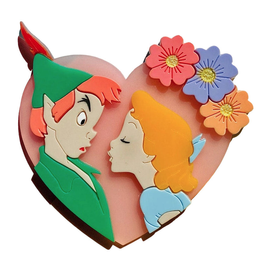 Cartoon Collection - "What is a Kiss?" Acrylic Brooch by Makokot Design