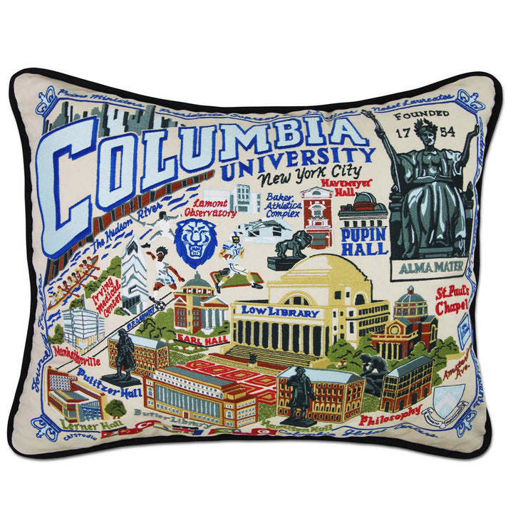 Columbia University Collegiate Embroidered Pillow by CatStudio