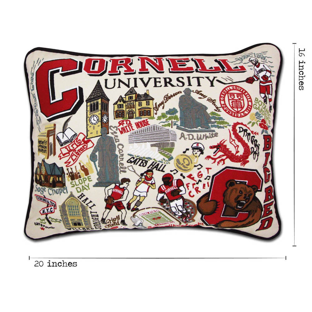 Cornell University Collegiate Embroidered Pillow by CatStudio