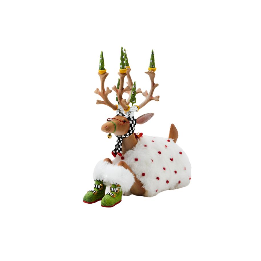 Dash Away Sitting Blitzen Reindeer Figure by Patience Brewster