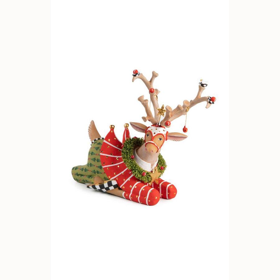 Dash Away Sitting Prancer Reindeer Figure by Patience Brewster