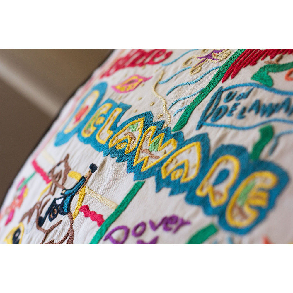 Delaware Hand-Embroidered Pillow