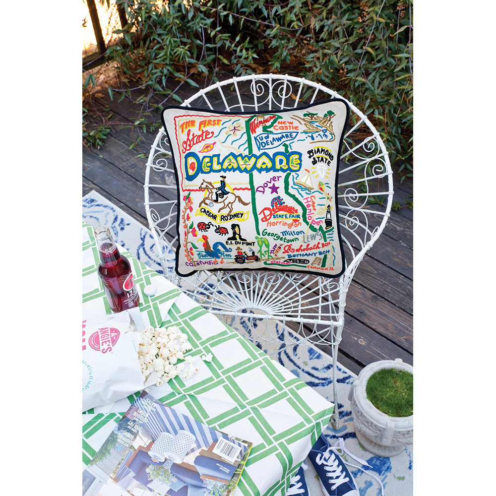 Delaware Hand-Embroidered Pillow