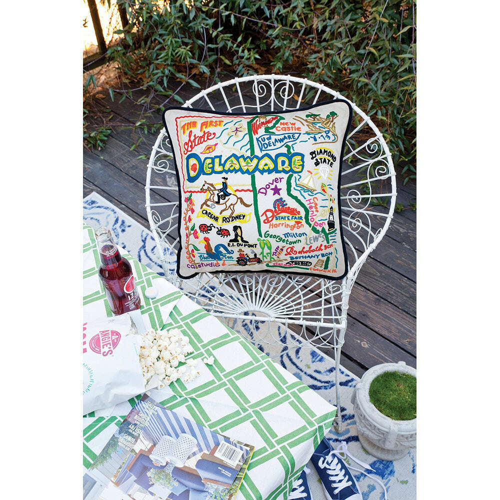 Delaware Hand-Embroidered Pillow