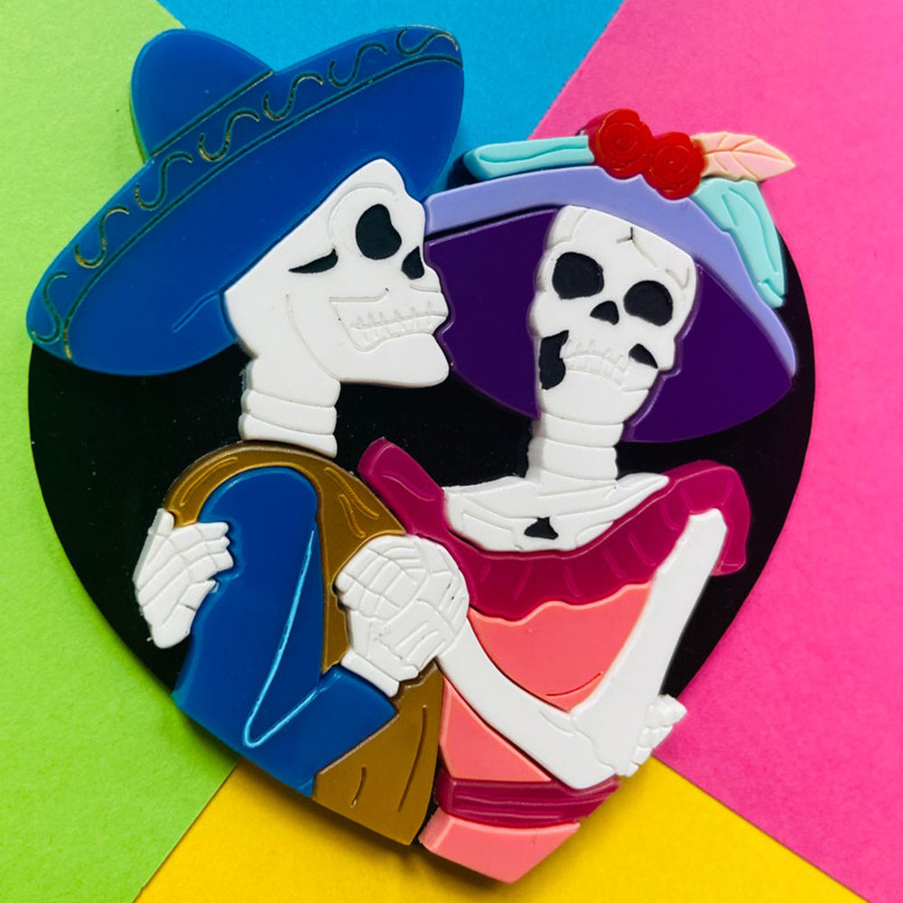 Day of the Dead 2022 - Dance with Death Acrylic Brooch by Makokot Design