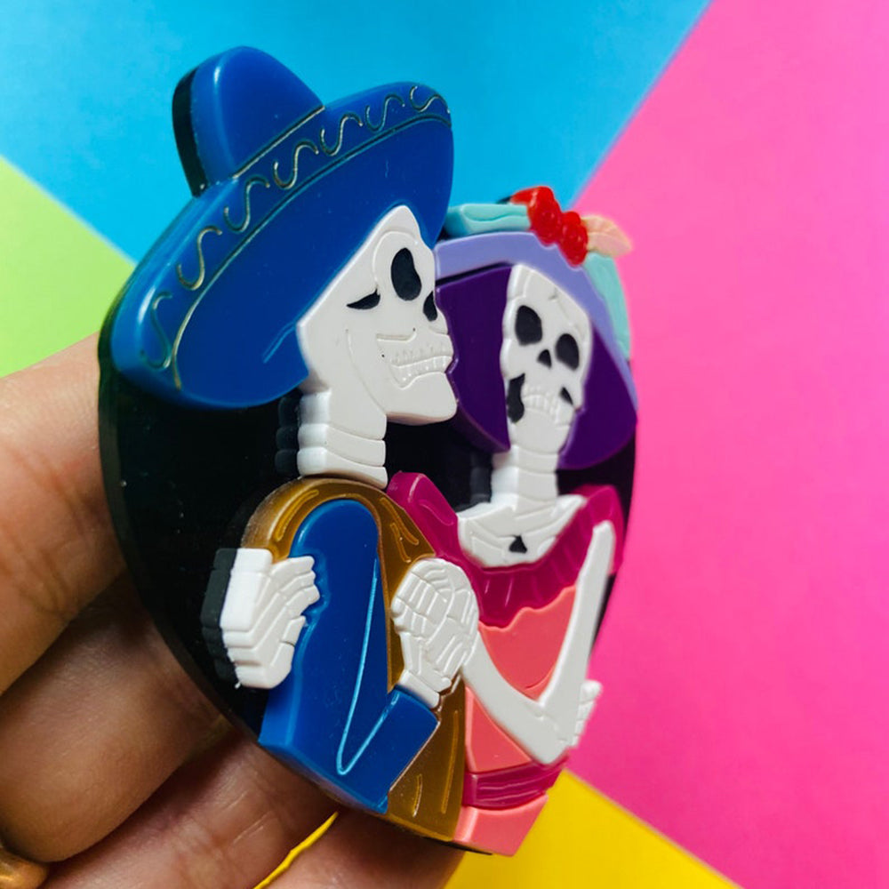 Day of the Dead 2022 - Dance with Death Acrylic Brooch by Makokot Design