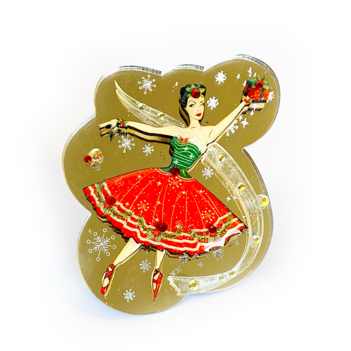 Ballerina Christmas Brooch by Rosie Rose Parker