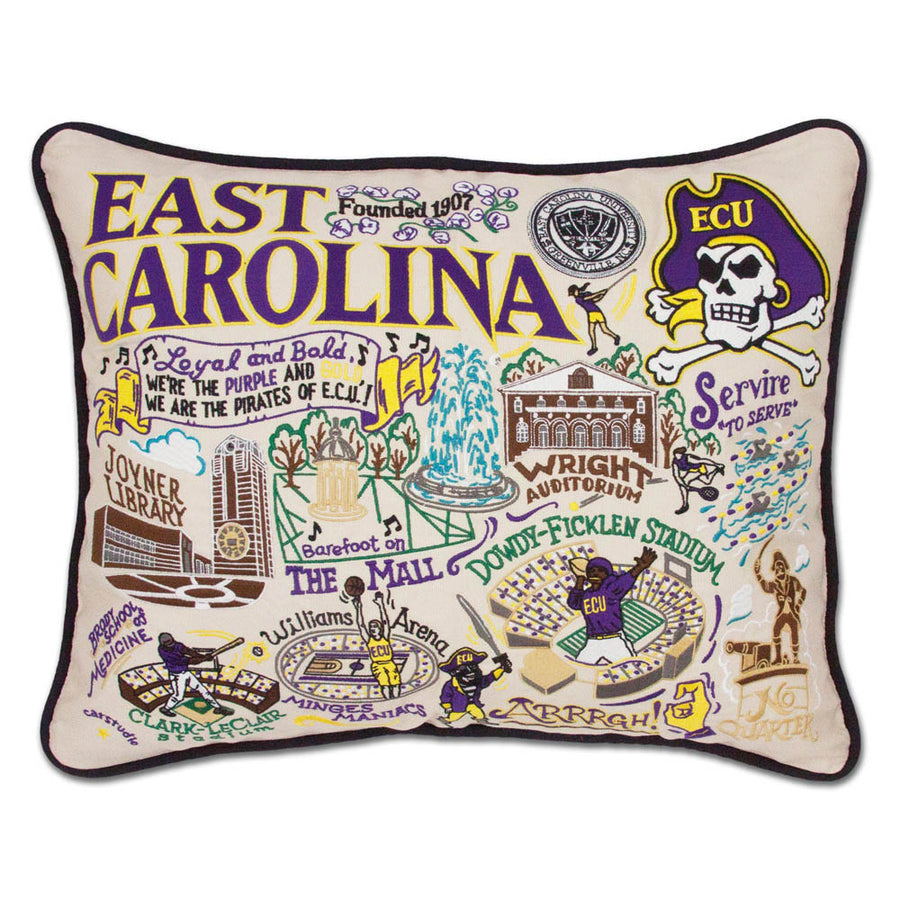 East Carolina University Collegiate Embroidered Pillow by CatStudio