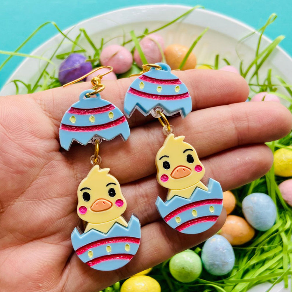 Easter Special - Cute Chicky in The Egg- Earrings by Makokot Design