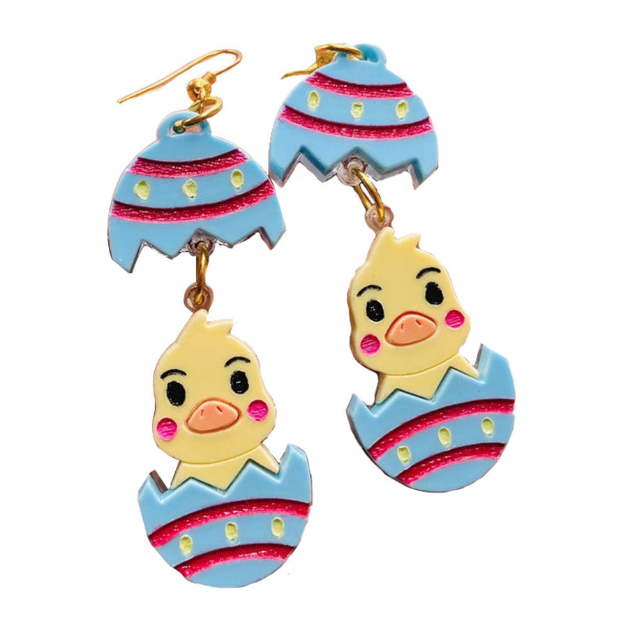 Easter Special - Cute Chicky in The Egg- Earrings by Makokot Design