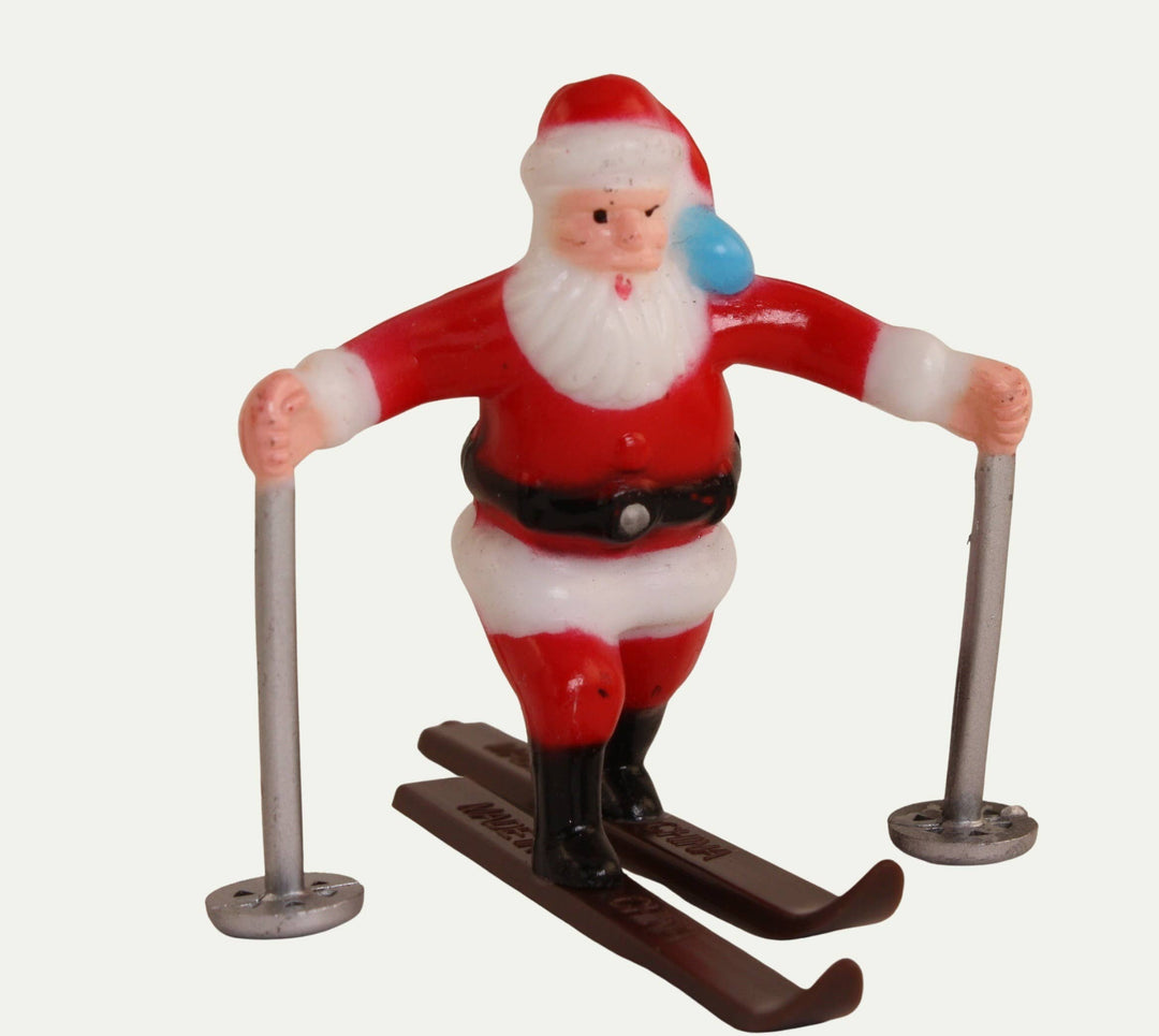 Santa Skiers - 1960 Vintage - Two Figures