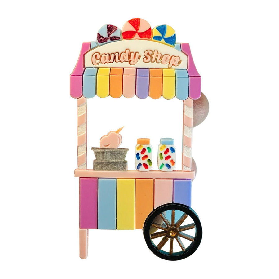 Funfair Collection 2022 - Candy Shop Cart Acrylic Brooch by Makokot Design