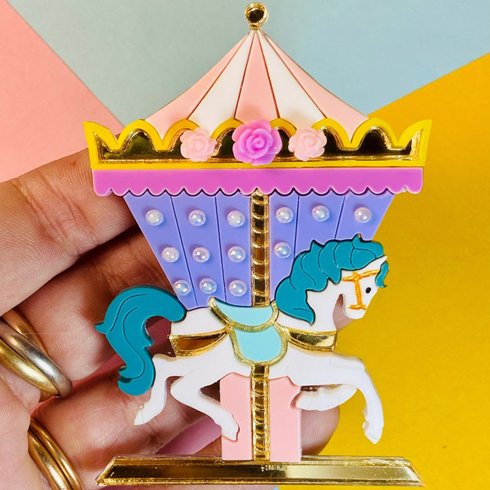 Funfair Collection 2022 - Carousel Horse Acrylic Brooch by Makokot Design