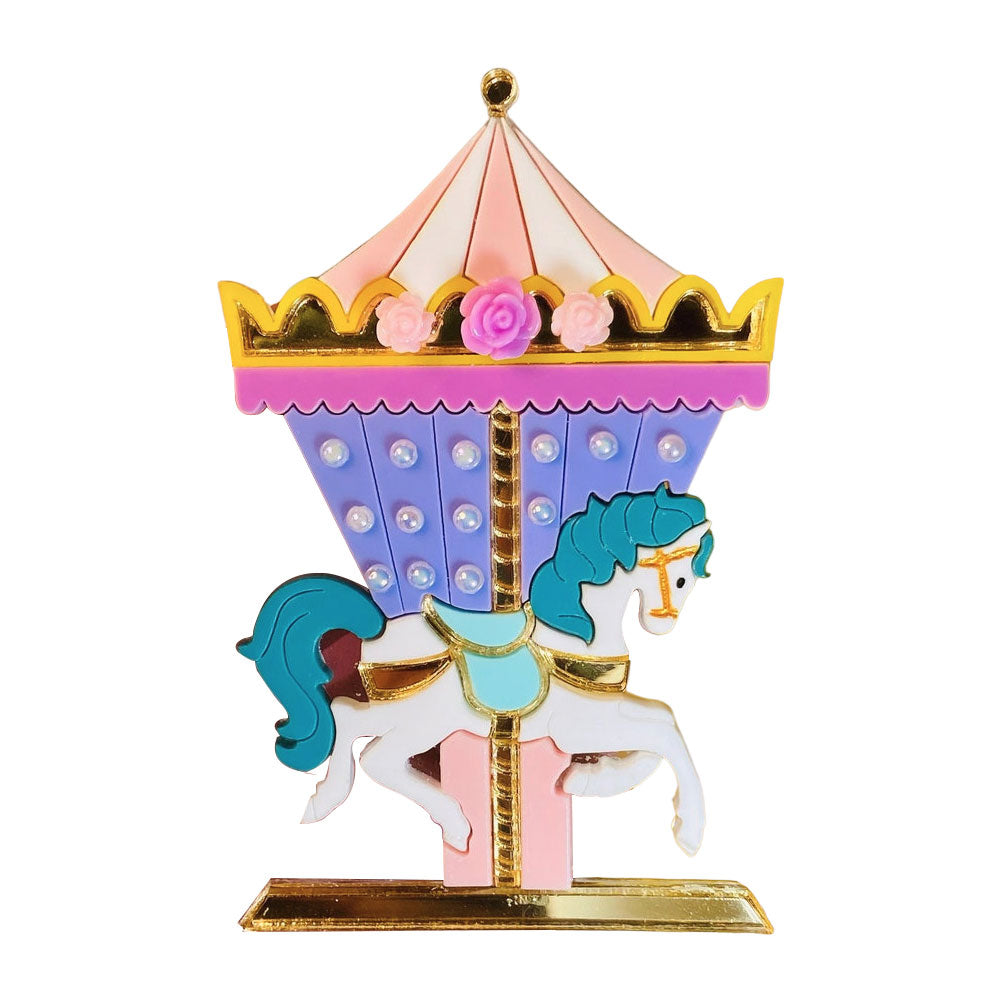 Funfair Collection 2022 - Carousel Horse Acrylic Brooch by Makokot Design