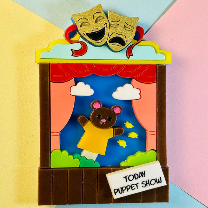 Funfair Collection 2022 - Puppet Show Today! Acrylic Brooch by Makokot Design