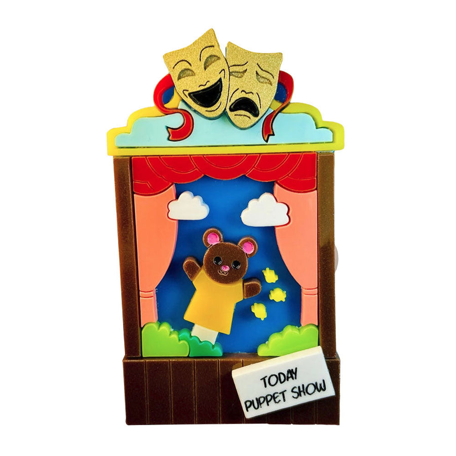 Funfair Collection 2022 - Puppet Show Today! Acrylic Brooch by Makokot Design