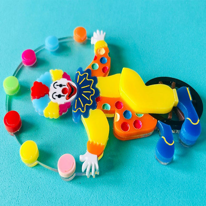 Funfair Collection - Acrobat Clown Acrylic Brooch by Makokot Design