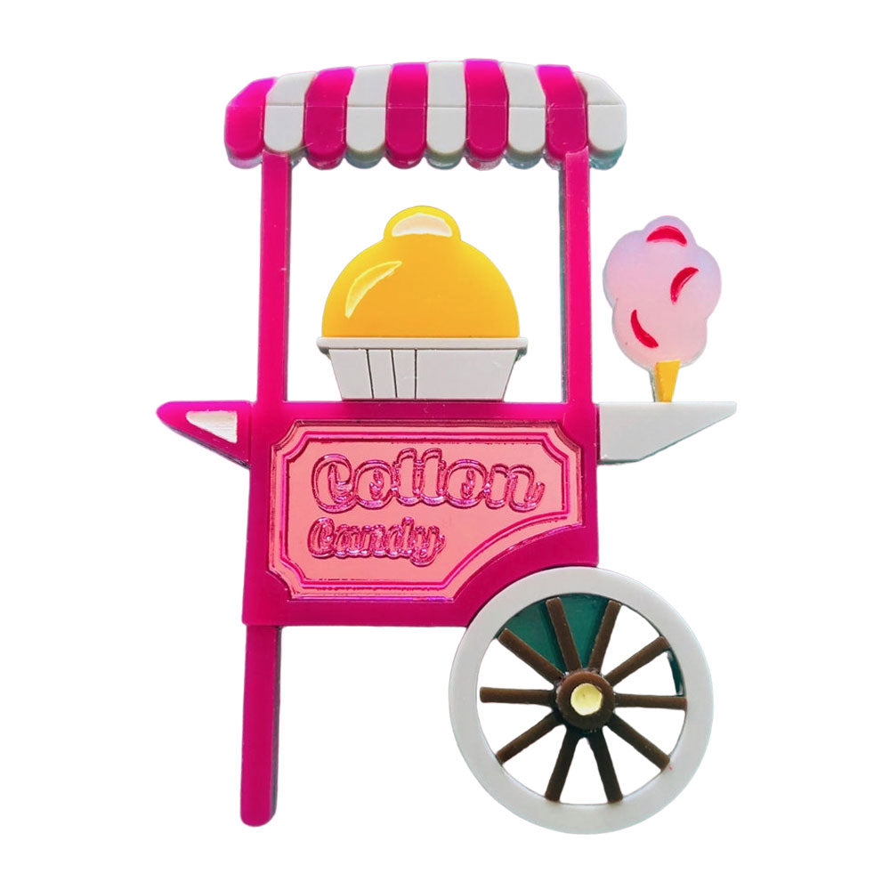 Funfair Collection - Cotton Candy Cart Acrylic Brooch by Makokot Design