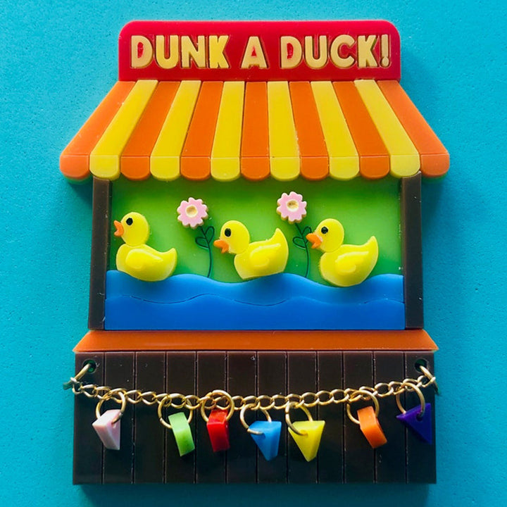 Funfair Collection - Dunk a Duck Acrylic Brooch by Makokot Design