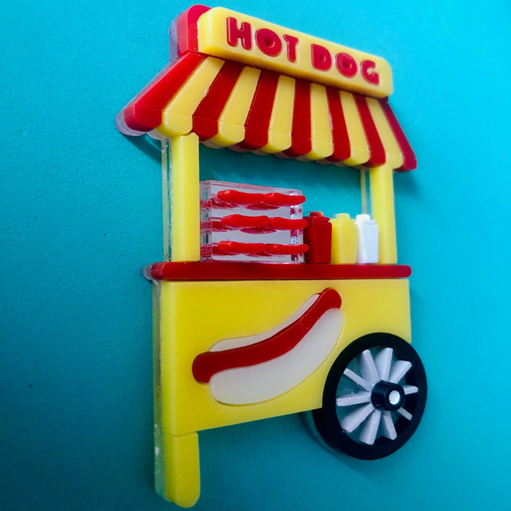 Funfair Collection - Hot Dog Cart Acrylic Brooch by Makokot Design