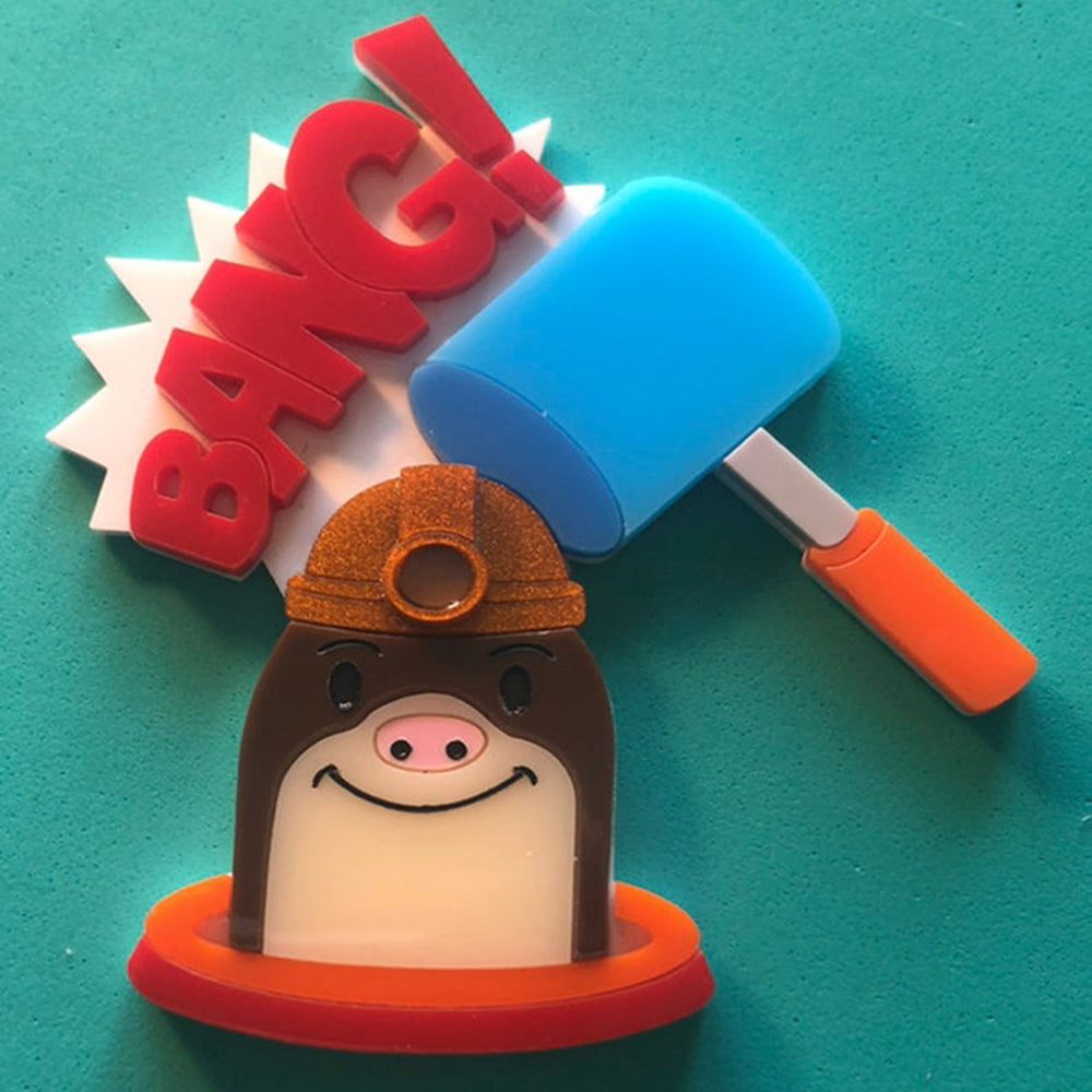 Funfair Collection - Whack a Mole Acrylic Brooch by Makokot Design