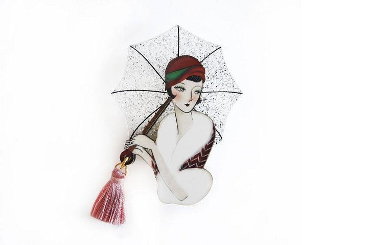 Girl with Umbrella Brooch by Laliblue - Quirks!