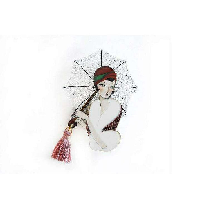 Girl with Umbrella Brooch by Laliblue - Quirks!