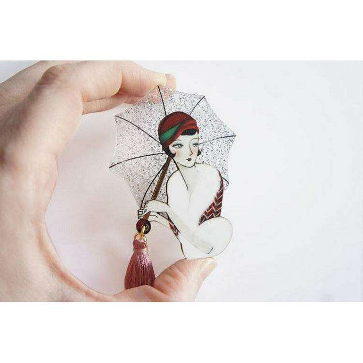 Girl with Umbrella Brooch by Laliblue - Quirks!
