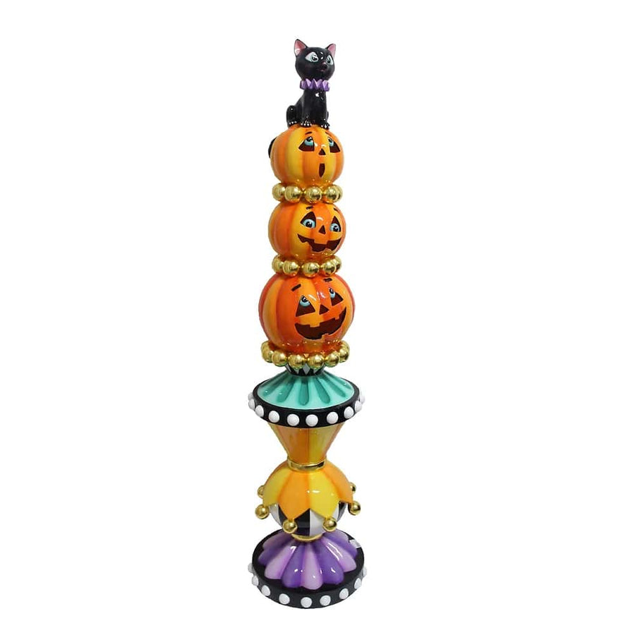 Halloween Carnival Pumpkin Topiary Stack with LED by December Diamonds