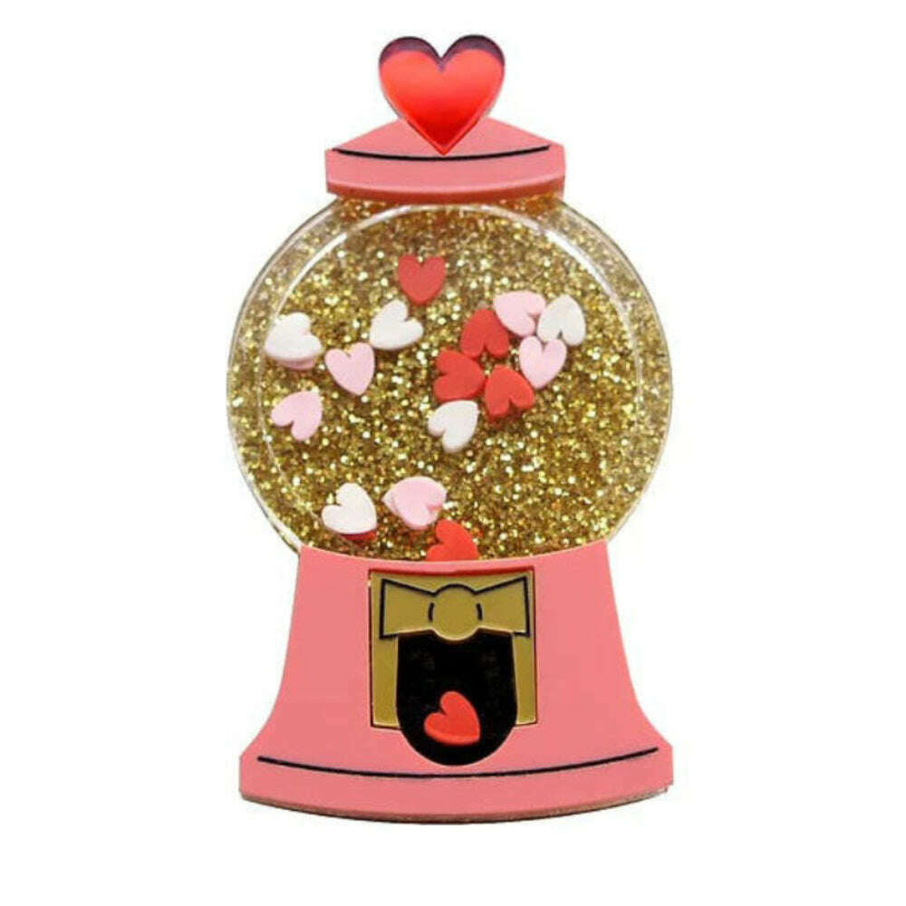 Hearts Vending Brooch by Laliblue