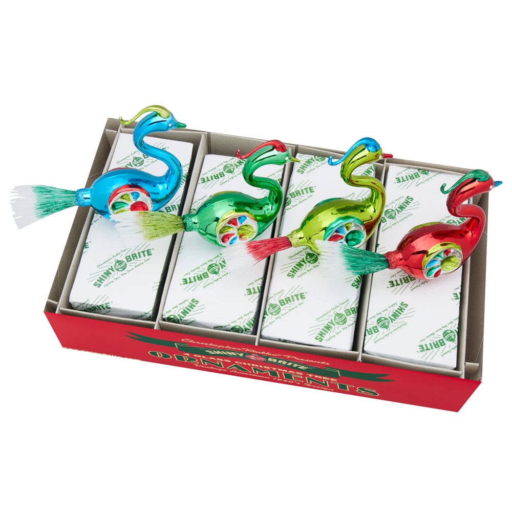 Holiday Splendor 4 Count Reflector Birds by Shiny Brite